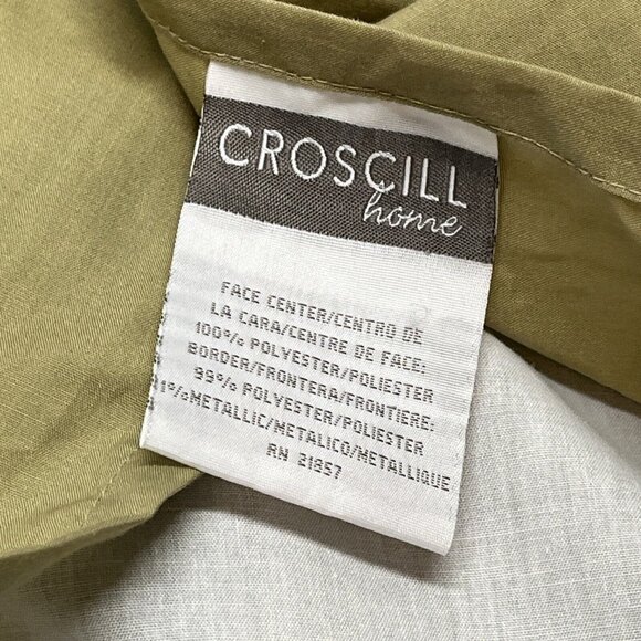 Croscill Home‎ Euro Pillow Shams Green Gold Paisley Pattern Set Of 2 Classic - Picture 7 of 12